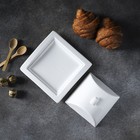 Маслёнка фарфоровая Magistro «Бланш», 16×8 см, цвет белый - Фото 5