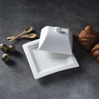 Маслёнка фарфоровая Magistro «Бланш», 16×8 см, цвет белый - фото 4277445