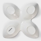 Менажница 4 ячейки Magistro «Лист Бланш», 27×4 см, фарфор, белая - Фото 4