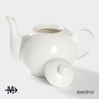 Чайник фарфоровый заварочный Magistro «Бланш», 500 мл, цвет белый - фото 4277473