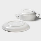 Бульонница фарфоровая Magistro «Бланш», 2 предмета: бульонница 400 мл, блюдце d=18 см, белое - Фото 5