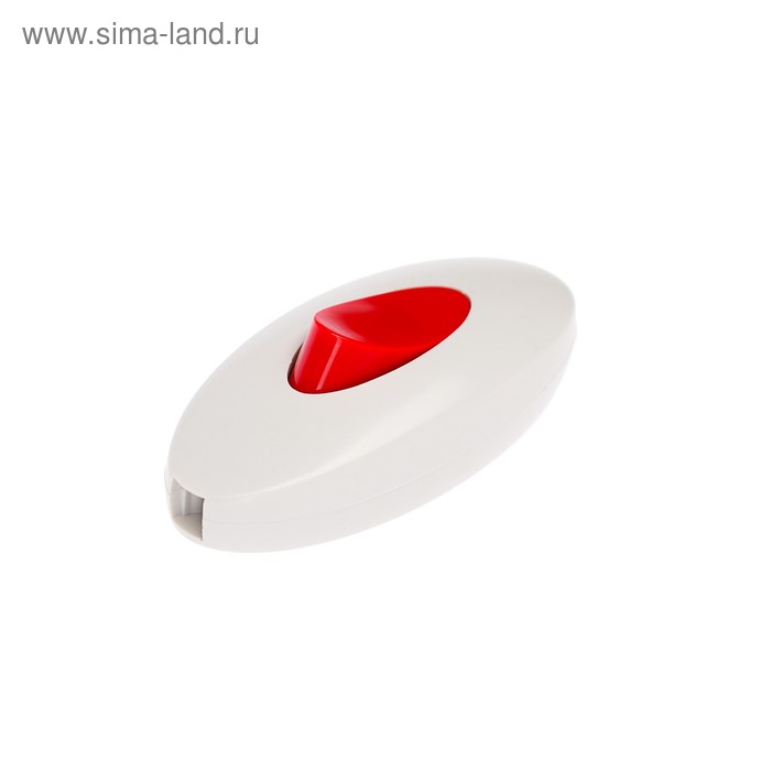 Выключатель Smartbuy, 6 А, 250 В, проходной, белый/красный - Фото 1