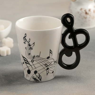 Кружка керамическая «Инструменты. Скрипичный ключ», 350 мл, цвет белый