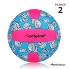 Мяч волейбольный ONLYTOP «Кошечка», ПВХ, машинная сшивка, 18 панелей, размер 2 - фото 1124307