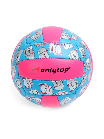Волейбольный мяч ONLYTOP «Кошечка», машинная сшивка, 18 панелей, р. 2, PVC