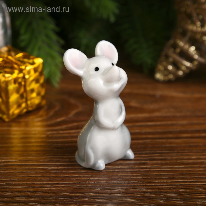 Сувенир керамика "Серенький мышонок" 4,5х2,2х1,8 см - Фото 1