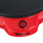 Блинница электрическая Sakura SA-7418R, 900 Вт, 20 см, красная - Фото 2