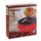 Блинница электрическая Sakura SA-7418R, 900 Вт, 20 см, красная - Фото 4