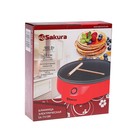 Блинница электрическая Sakura SA-7418R, 900 Вт, 20 см, красная - Фото 6