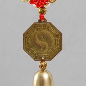 Колокольчик металл "Монета Инь-ян" 1 колокол d=2,5 см 35х5,3х2,7 см