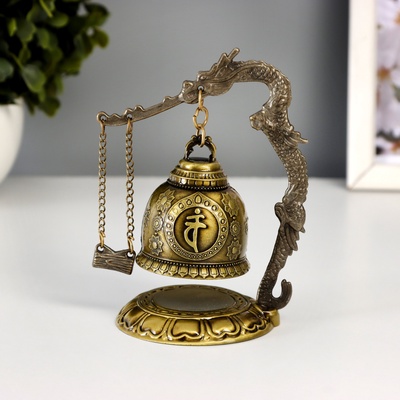 Колокол - гонг металл настольный «Будда», d=4.8 см, 11.2×9.5×9.5 см