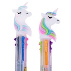 Ручка шариковая многоцветная, автоматическая «Единорог», 6 цветов (штрихкод на штуке) - Фото 2