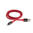 Зарядный кабель Aura TPC-UM7R MicroUSB, красный 1.2 метра - фото 110198
