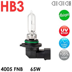 Лампа автомобильная HB3 4005 FNB 12V 65W CELEN, Halogen Fianit + 35% Long life, UV-stop 4516598