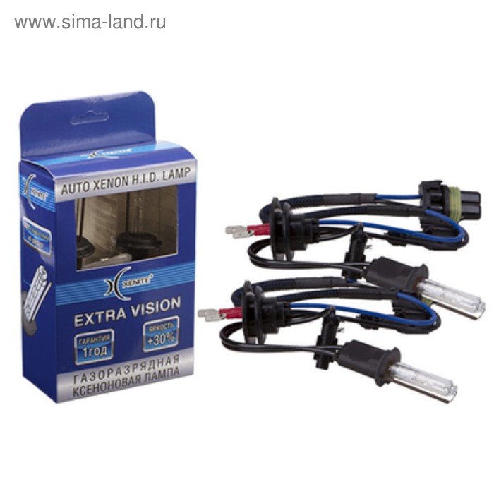 Лампа ксеноновая Xenite H1 (4300K) EXTRA VISION +30%, 2 шт - Фото 1