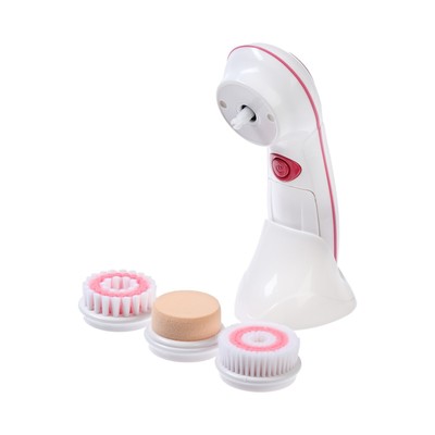 УЦЕНКА Массажёр для лица LuazON LEM-25, 4 в1, от батареек 2хAA (не в комплекте), розовый