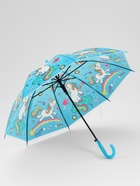 Зонт - трость детский «Радужный единорог», полуавтоматический, 8 спиц, R=39/47 см, d=78 см, МИКС - Фото 3