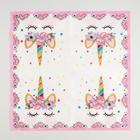 Салфетки бумажные «Единорог с цветами» 33×33 см, набор 20 шт. - Фото 2