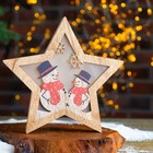 Декор новогодний с подсветкой «Снеговики», 2.3×19.7×19.7 см, свечение желтое - Фото 2