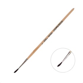 Кисть для рисования, Белка круглая № 1 (диаметр обоймы 1 мм; длина волоса 10 мм), деревянная ручка, Calligrata