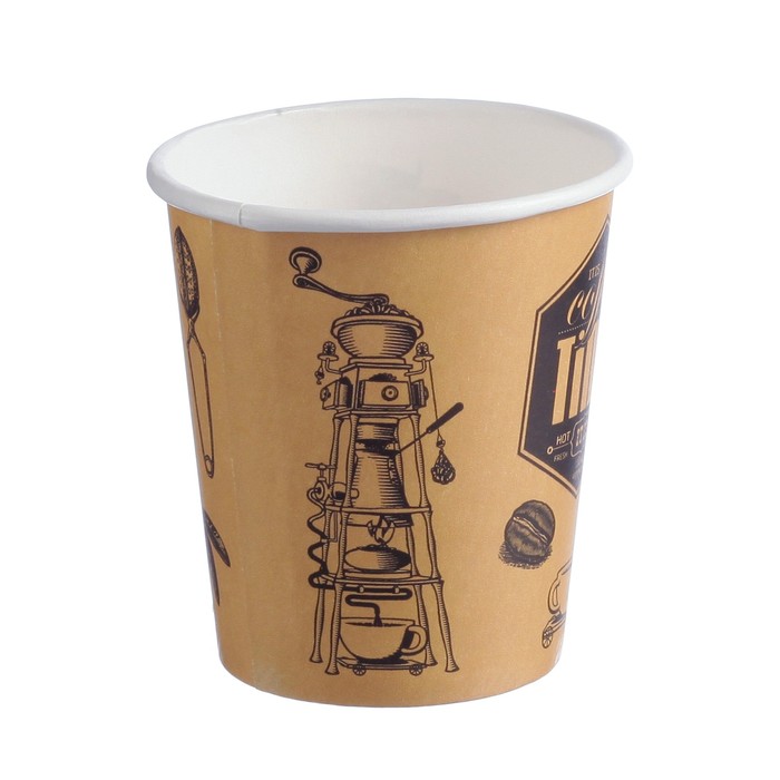 Стакан бумажный "Кофе тайм" для горячих напитков, 185 мл, диаметр 73 мм - фото 1911378342