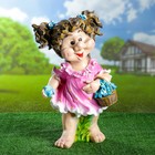 Садовая фигура "Девочка с корзиной цветов" 32х25х8см - фото 318212533