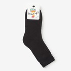 Носки детские махровые, цвет чёрный, размер 20-22 - Фото 3
