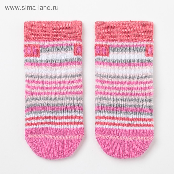 Носки детские махровые, цвет розовый, размер 7-8 - Фото 1