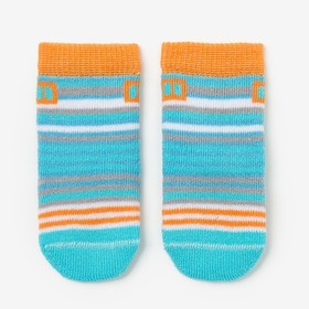 Носки детские махровые, цвет светло-бирюзовый, размер 7-8