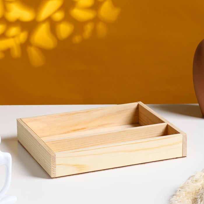 Кашпо деревянное 25.5×20×4.5 см "Макарунас", натуральный Дарим Красиво - Фото 1