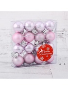 Ёлочные игрушки «Зефир», шары новогодние, набор 16 шт., d=3 см, розовый 4196489 Ёлочные игрушки «Зефир», шары новогодние, набор 16 шт., d=3 см, розовый 4196489