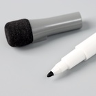 Маркер для доски, узел 1.0 мм, ширина линии 2.0 мм, с магнитом, с губкой, водный, чёрный - Фото 4