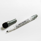 Маркер для доски, узел 1.0 мм, ширина линии 2.0 мм, с магнитом, с губкой, водный, чёрный - Фото 4