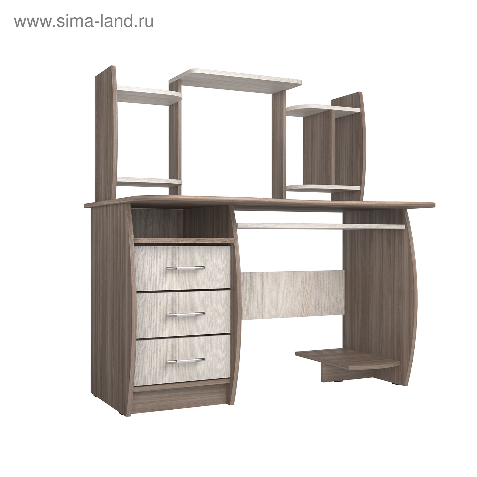 Стол компьютерный СК-3 1250х1200х700 Ясень Шимо Светлый/Темный (4517218 ...