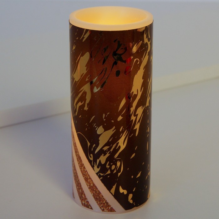 Электронная свеча «Черное с золотом», 5 х 10 см - фото 1925997381
