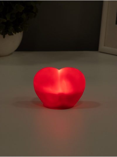 Фигурка светящаяся RISALUX «Сердце», LED-ночник, 2 Вт, красный, пластик, 4×7.5×5 см