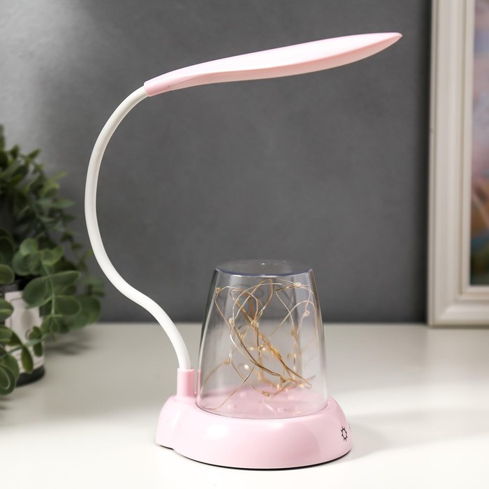 Лампа настольная с подсветкой "Энджой" 3 режима LED 7Вт розовый 11х23х42,5 см. - Фото 1