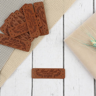 Набор нашивок «Hand made», 5 × 1,5 см, 10 шт