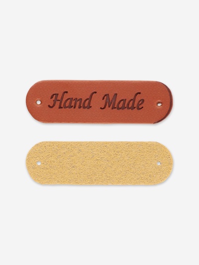 Набор нашивок Hand made, 4.5×1.3 см, 10 шт., коричневые
