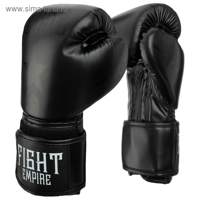 Перчатки боксёрские детские FIGHT EMPIRE, 4 унции, цвет чёрный - Фото 1