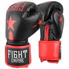 Перчатки боксёрские детские FIGHT EMPIRE, 4 унции, цвет чёрный - фото 8845378