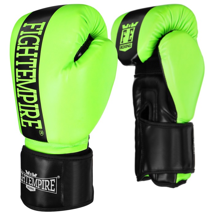 Перчатки боксёрские FIGHT EMPIRE, салатовые, размер 14 oz - Фото 1