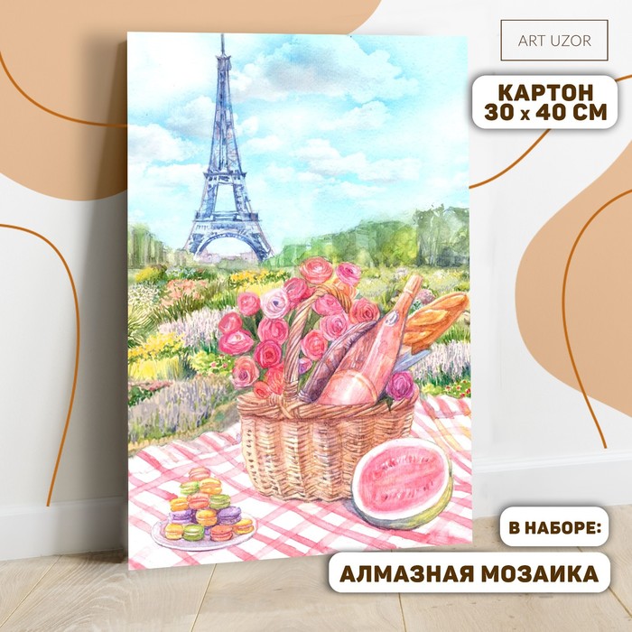 

Картина по номерам с алмазной мозаикой без подрамника «Пикник в Париже», 30 х 40 см