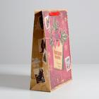 Пакет крафтовый вертикальный «Новогодняя посылочка от Дедушки Мороза», L 31 × 40 × 9 см - фото 8944226
