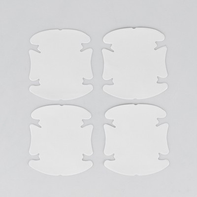 Пленка защитная под ручки дверей, 9.5×9 см, прозрачная, набор 4 шт.