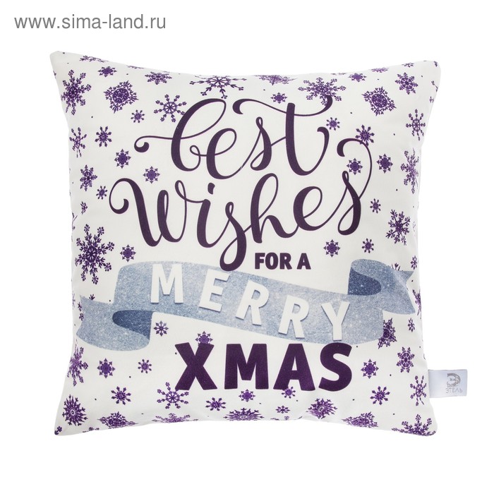 Чехол на подушку "Этель" Merry XMAS 40х40 см, 100% п/э, велюр - Фото 1