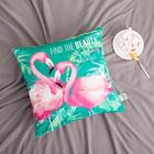 Наволочка декоративная «Этель» Flamingo 40х40 см, 100% п/э, велюр - Фото 2