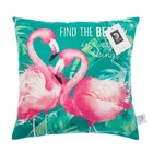 Наволочка декоративная «Этель» Flamingo 40х40 см, 100% п/э, велюр - Фото 5