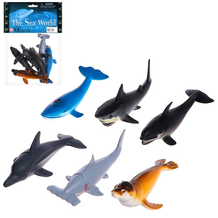 Набор морских животных «Подводный мир», 6 фигурок - фото 1905569331