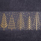Полотенце махровое "Новогодний лес" 50х90 см, серое 100% хлопок, 370гр/м2 - Фото 3